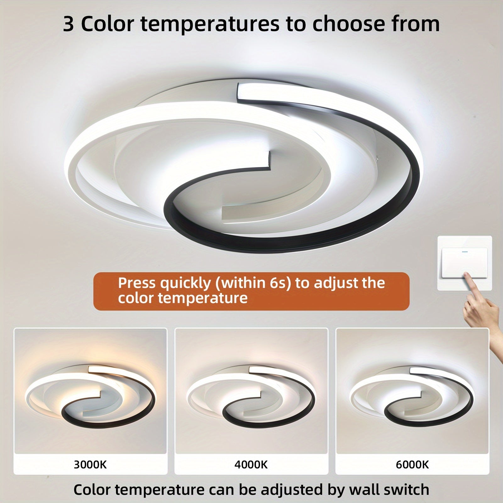 Spiral LED Flush Ceiling Light