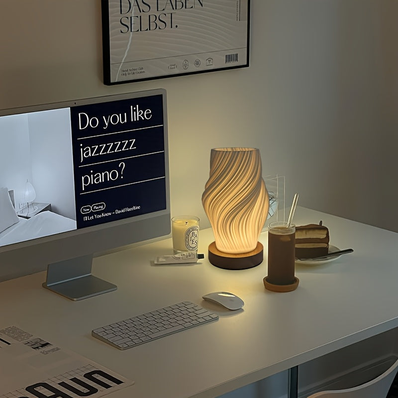 LED Swirl Dimmable Table Lamp