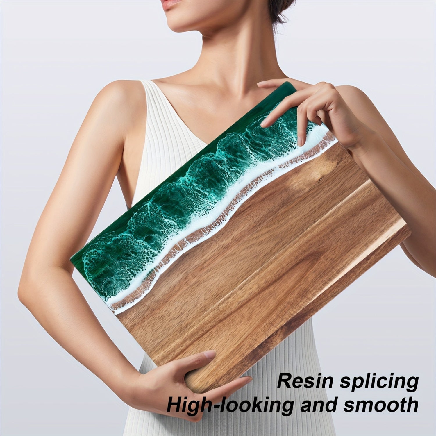 Wave Resin Acacia Wood Serving Board