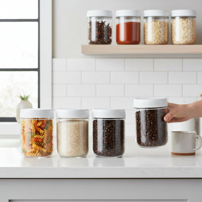 Airtight Stackable Glass Storage Jars
