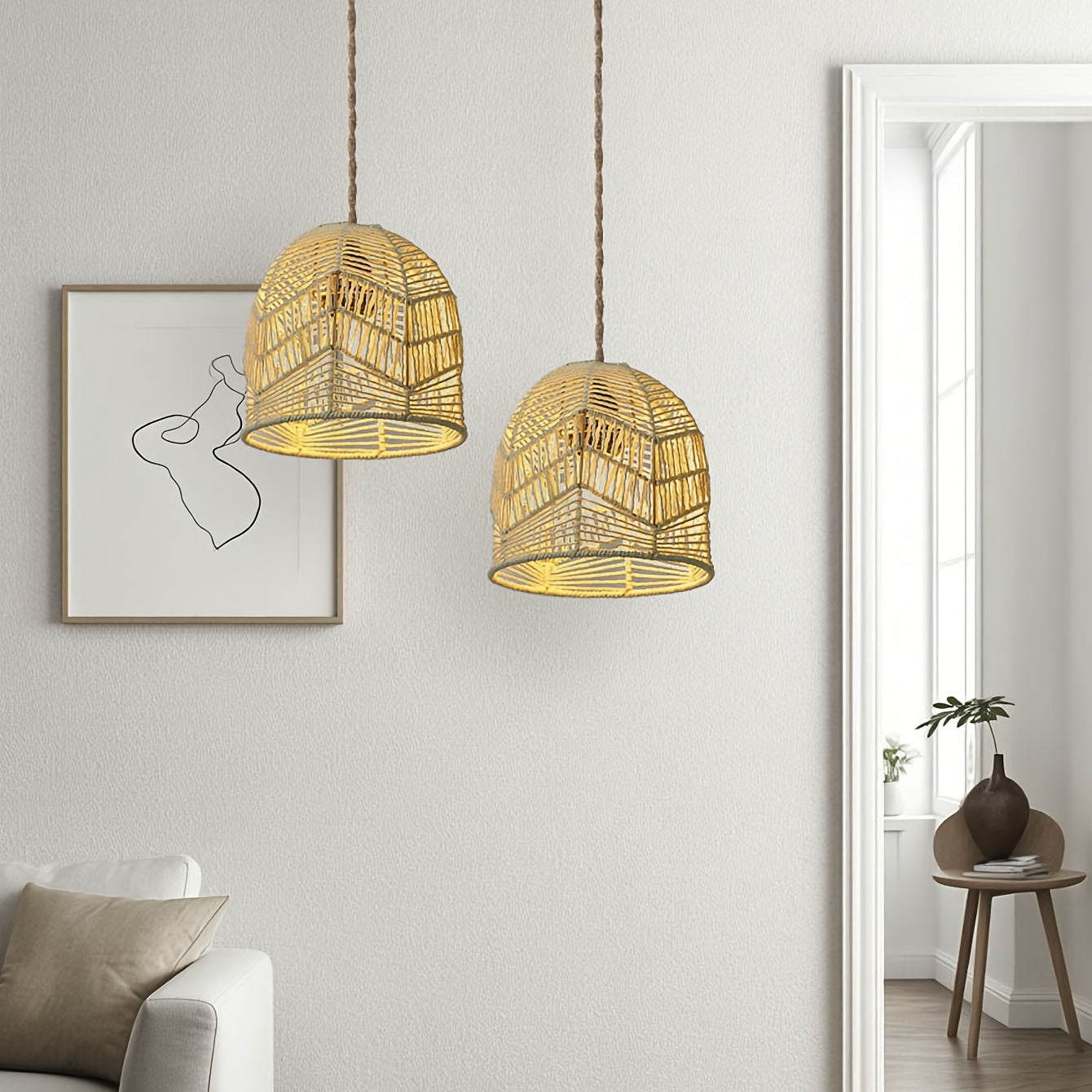 Handwoven Rope Pendant Shade