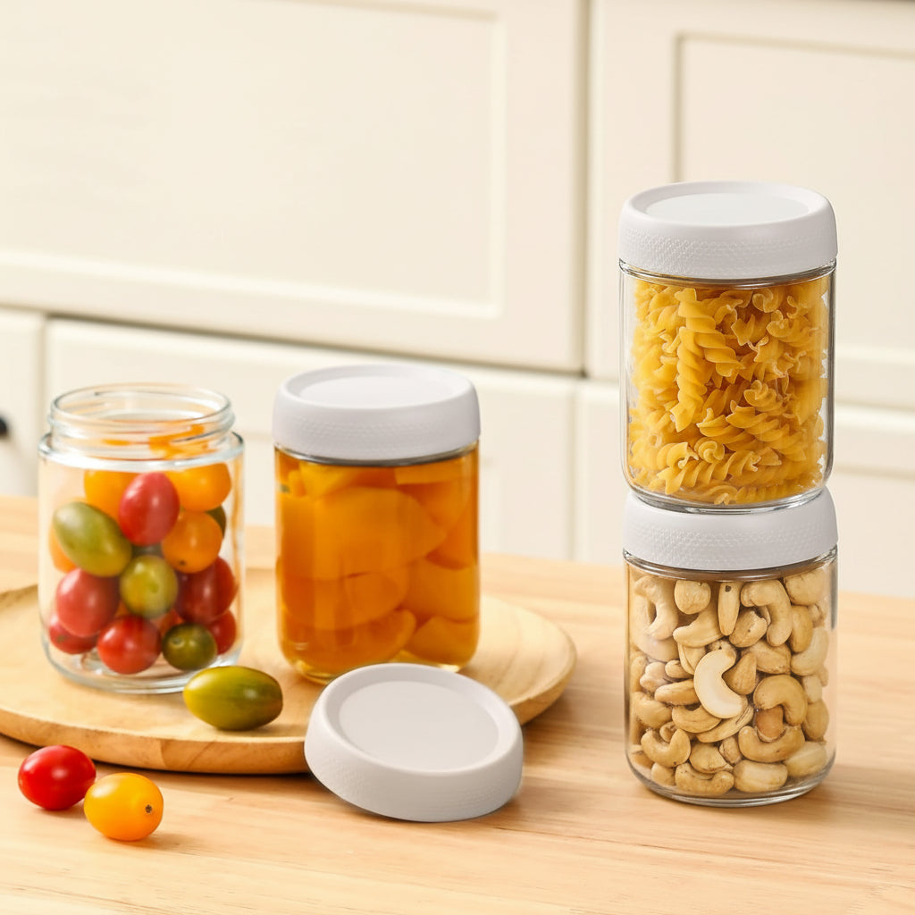Airtight Stackable Glass Storage Jars