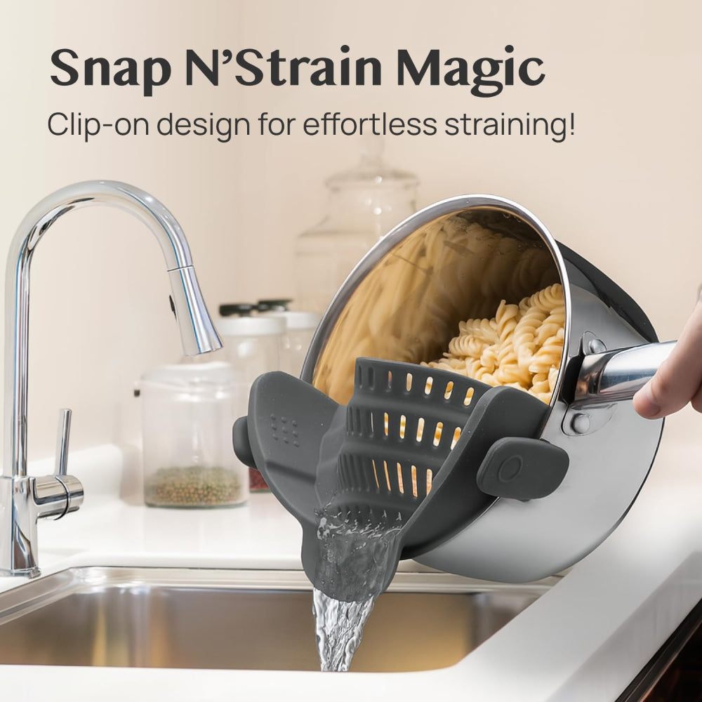 Clip On Silicone Pot Pasta Strainer