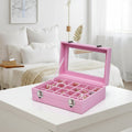 Velvet Jewellery Box with Glass Lid