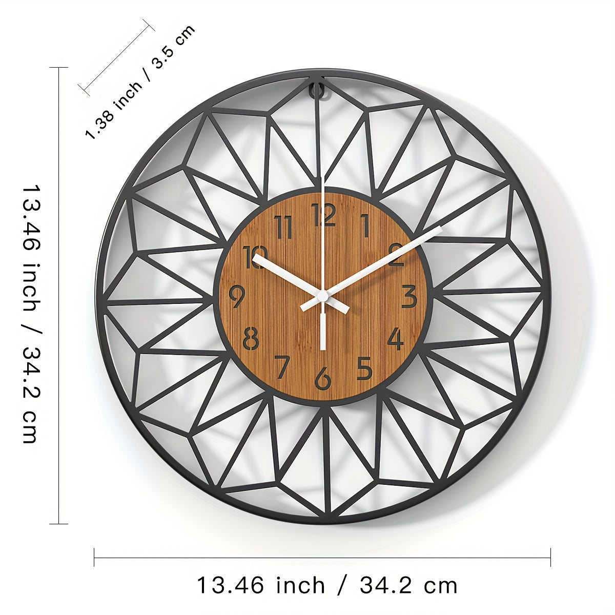 Wood Grain Metal Wall Clock