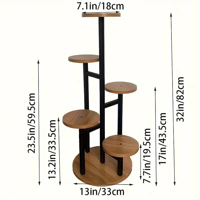 Verdura 6-Tier Round Wooden Plant Stand