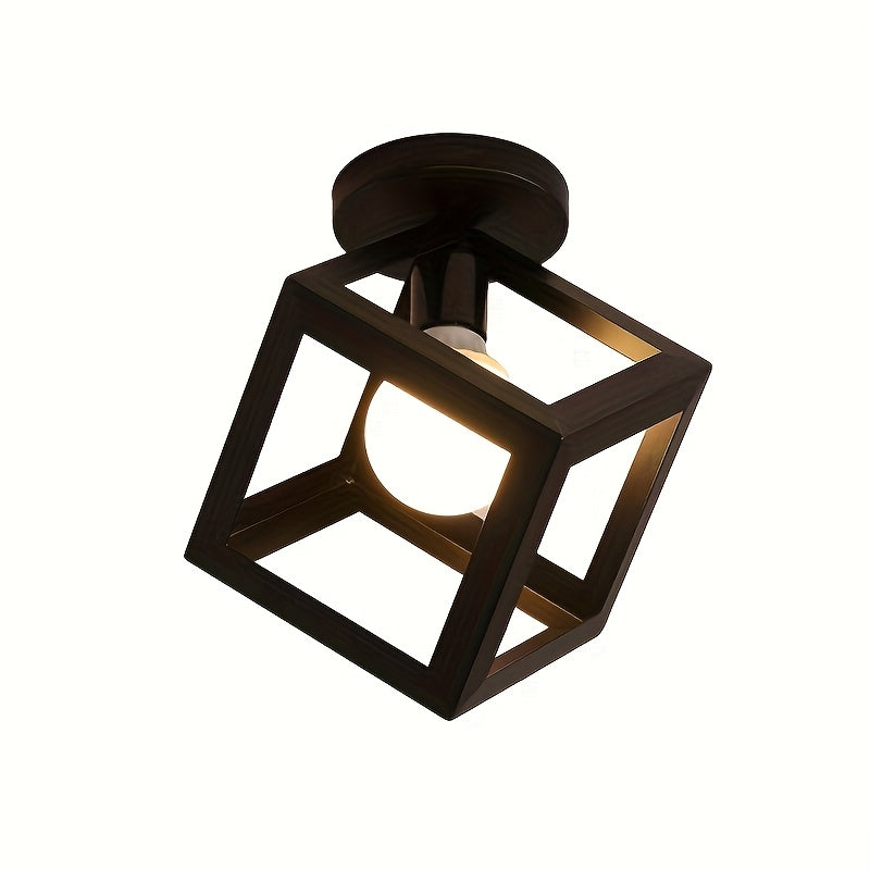 Geometric Cube Semi Flush Ceiling Light