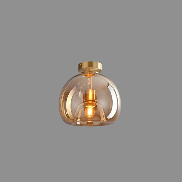 Vintage Bubble Amber Glass Pendant