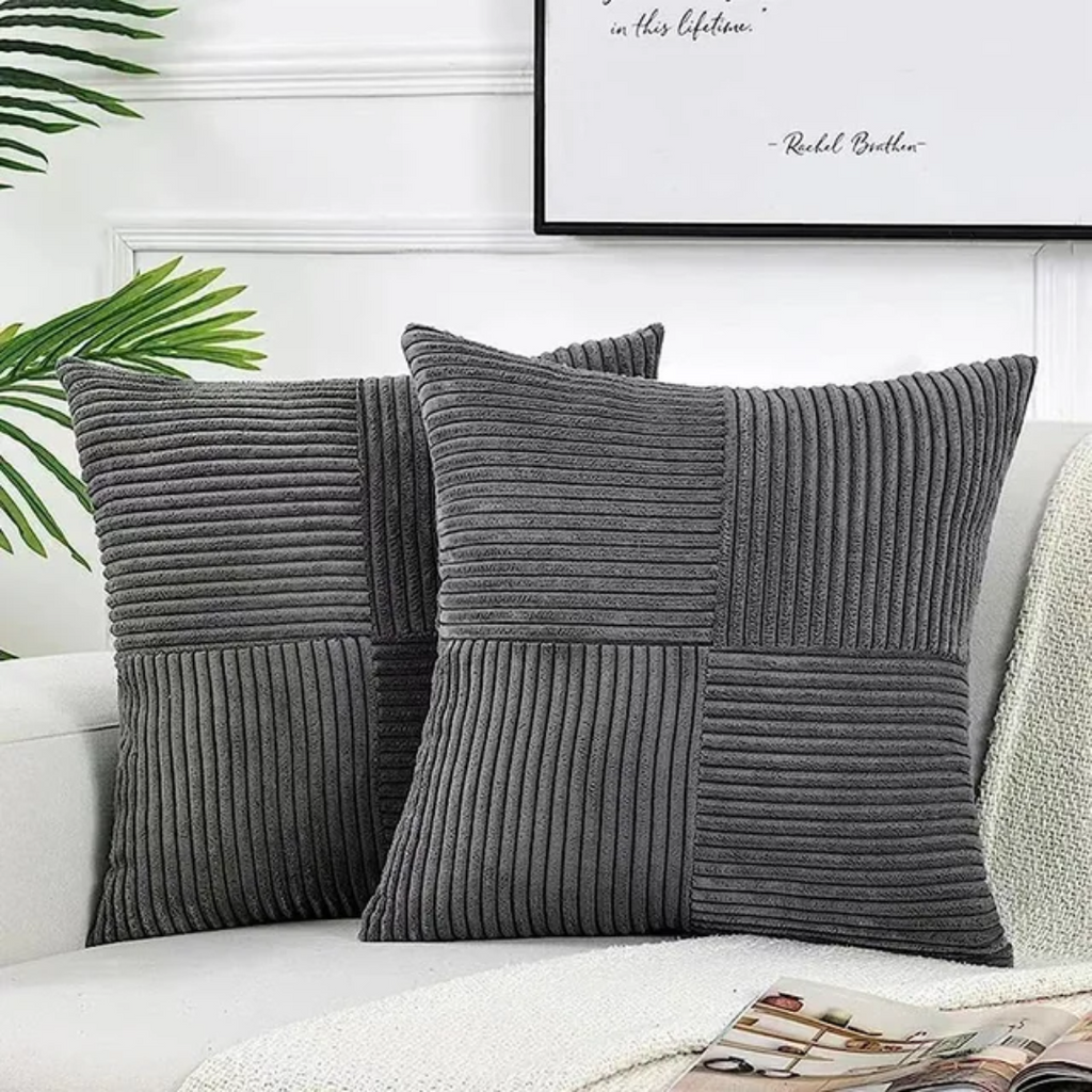 Corduroy Striped Cushion Covers