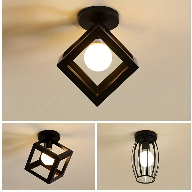 Geometric Cube Semi Flush Ceiling Light