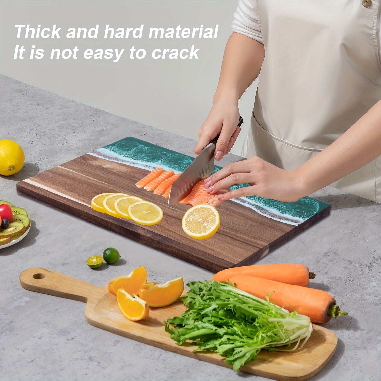 Wave Resin Acacia Wood Serving Board