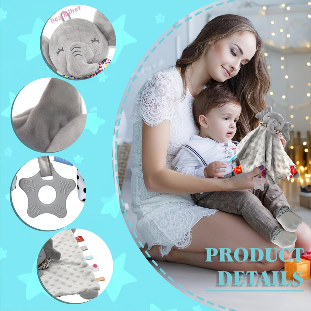 Elephant Plush Baby Comforter Lovey