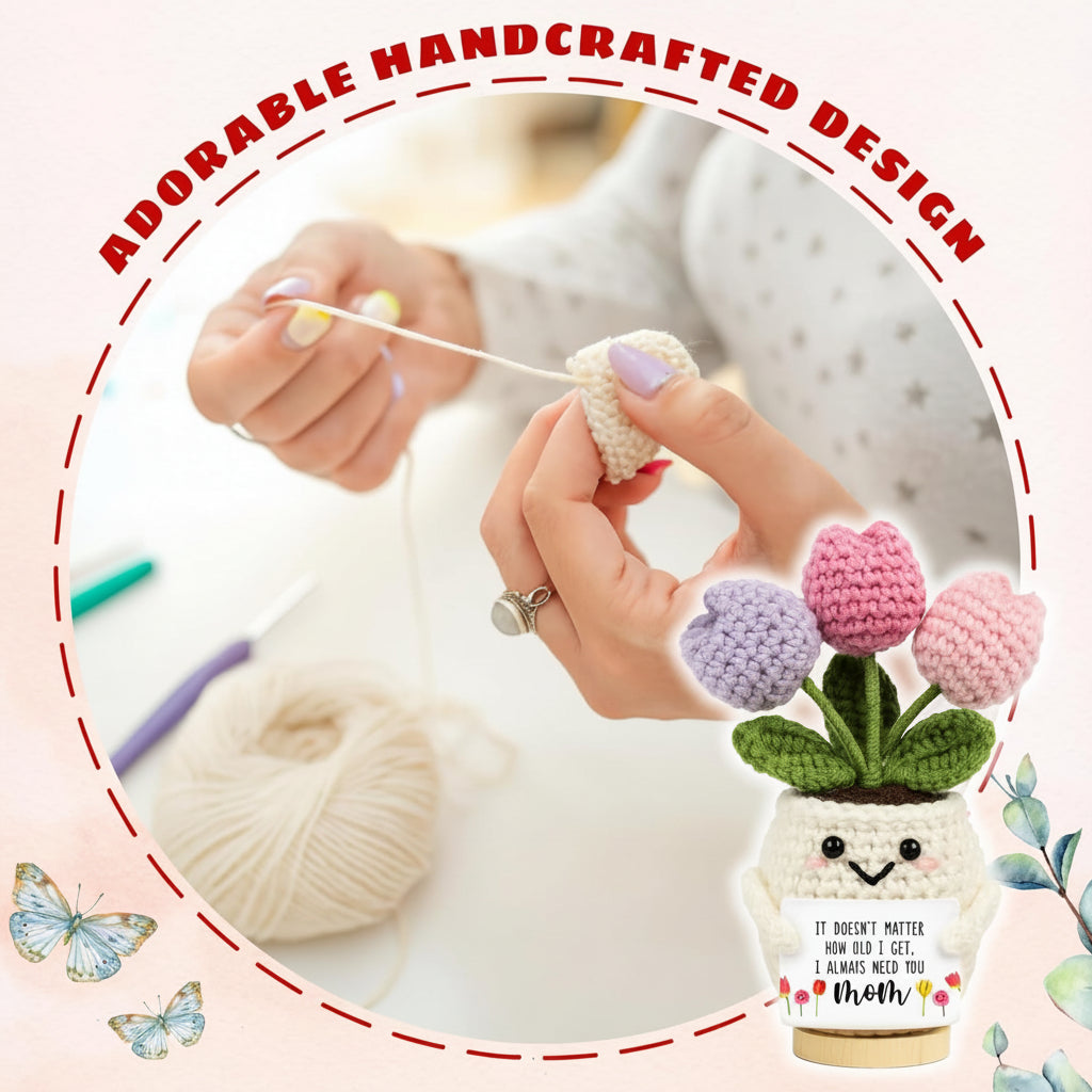 Handmade Crochet Flower Desk Decor