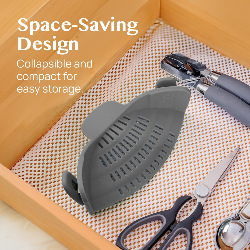 Clip On Silicone Pot Pasta Strainer