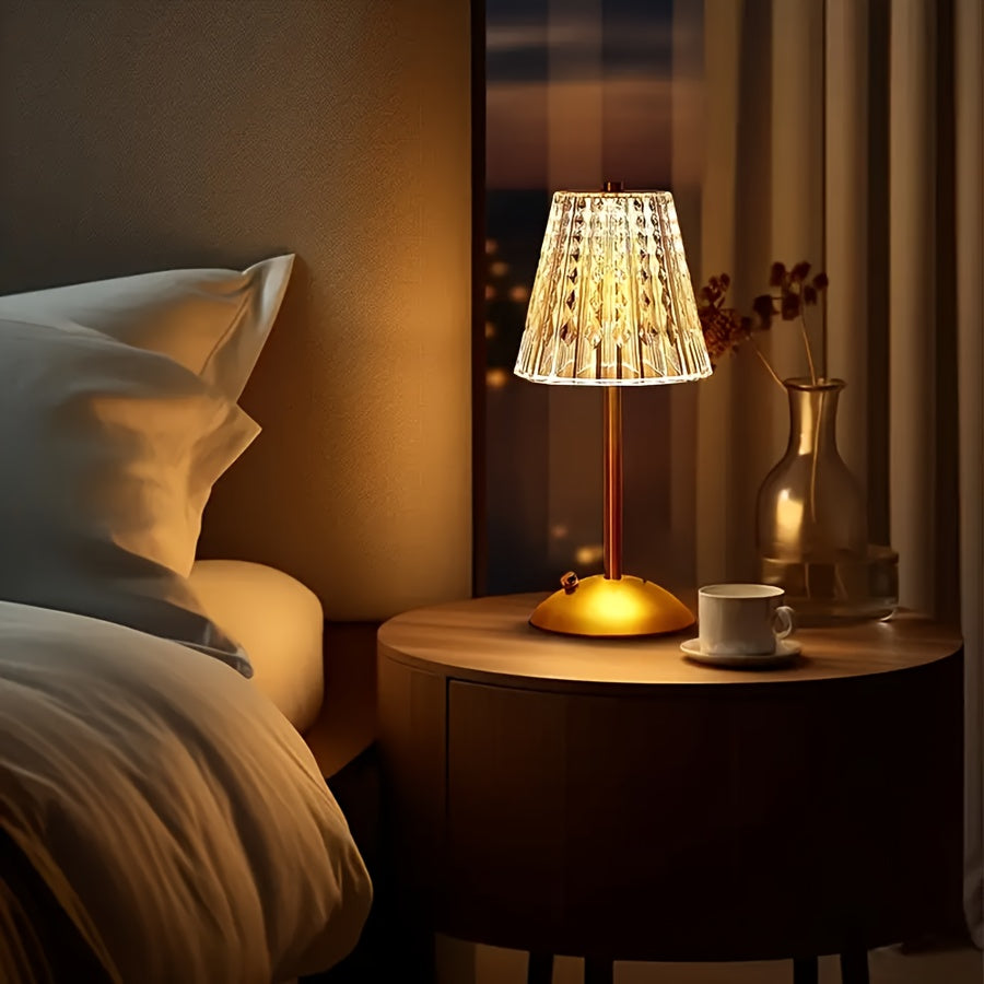 Crystal Touch Rechargeable Table Lamp