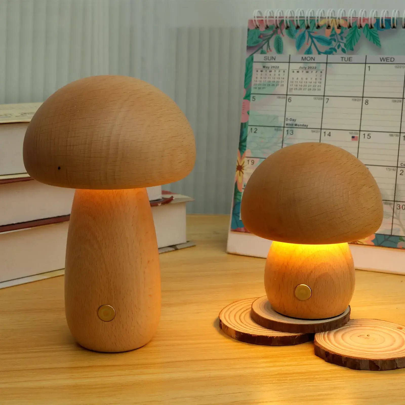 Portobello Wooden Mushroom Night Light