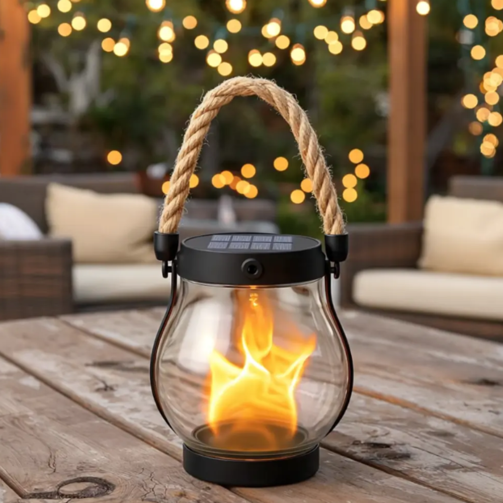 Hanging Solar Flame Effect Lantern