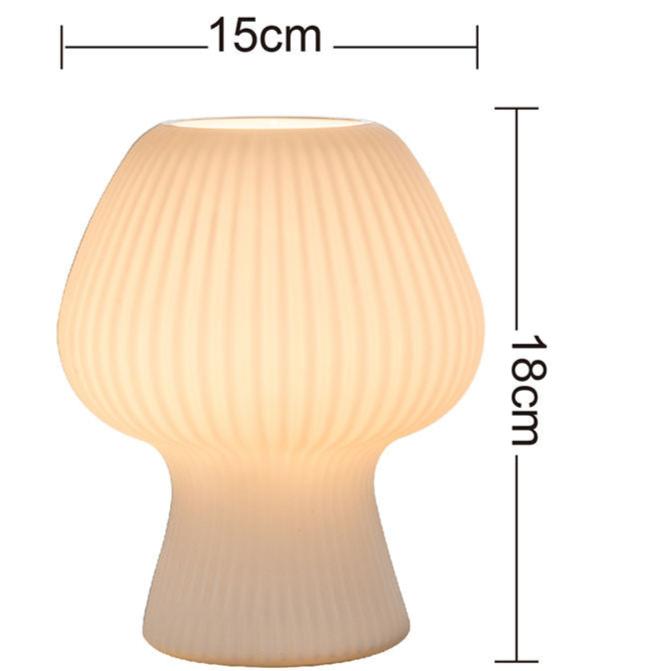Ribbed Glass Mushroom Bedside Lamp