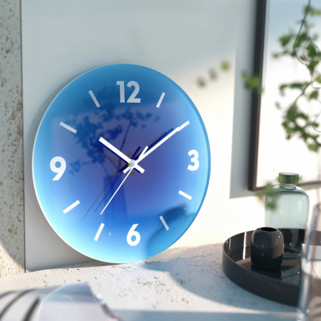 Sunset Gradient Glass Wall Clock