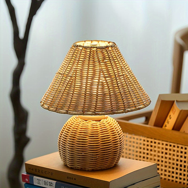 Bamboo Woven USB Desk Lamp