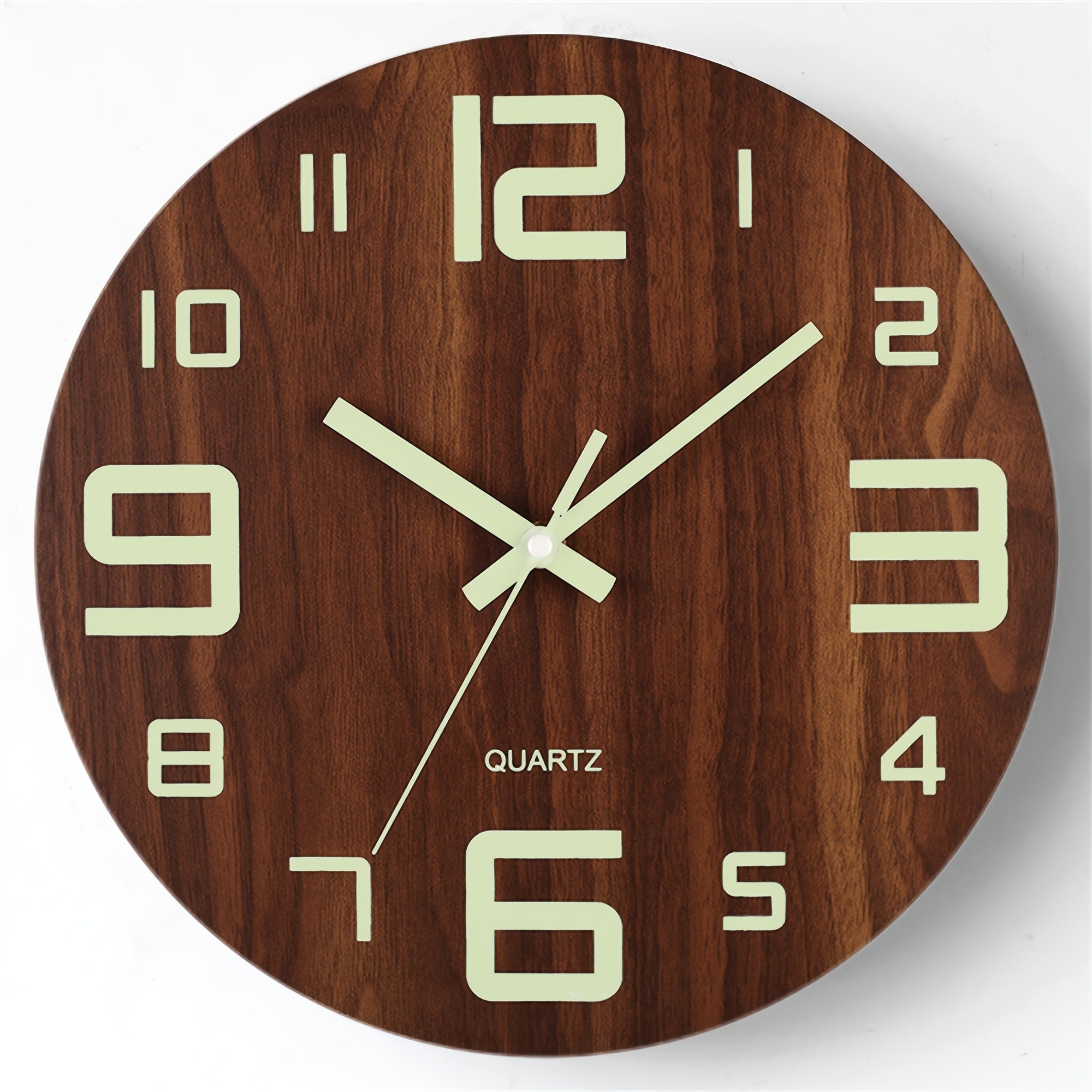 Walnut Luminous Wall Clock