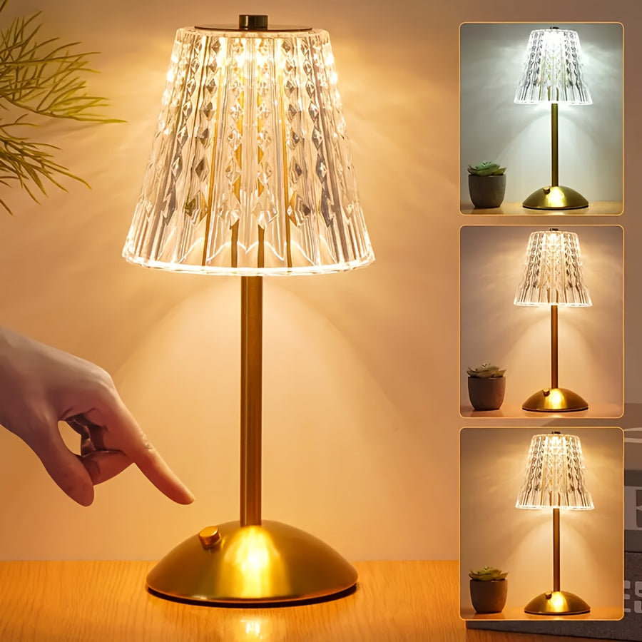 Crystal Touch Rechargeable Table Lamp