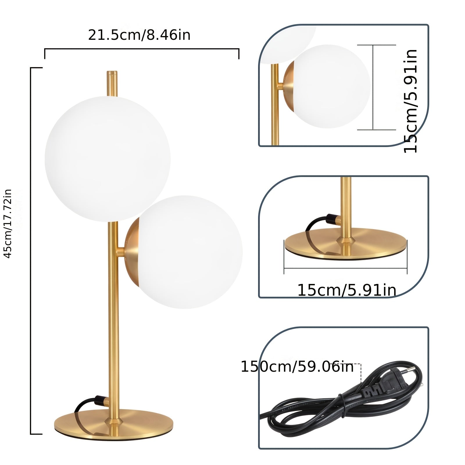 Golden Globe Glass Table Lamp