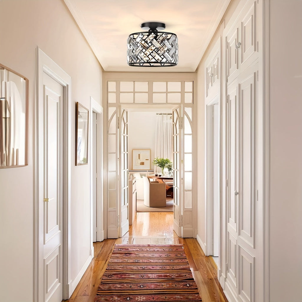 Crystal Semi Flush Ceiling Light