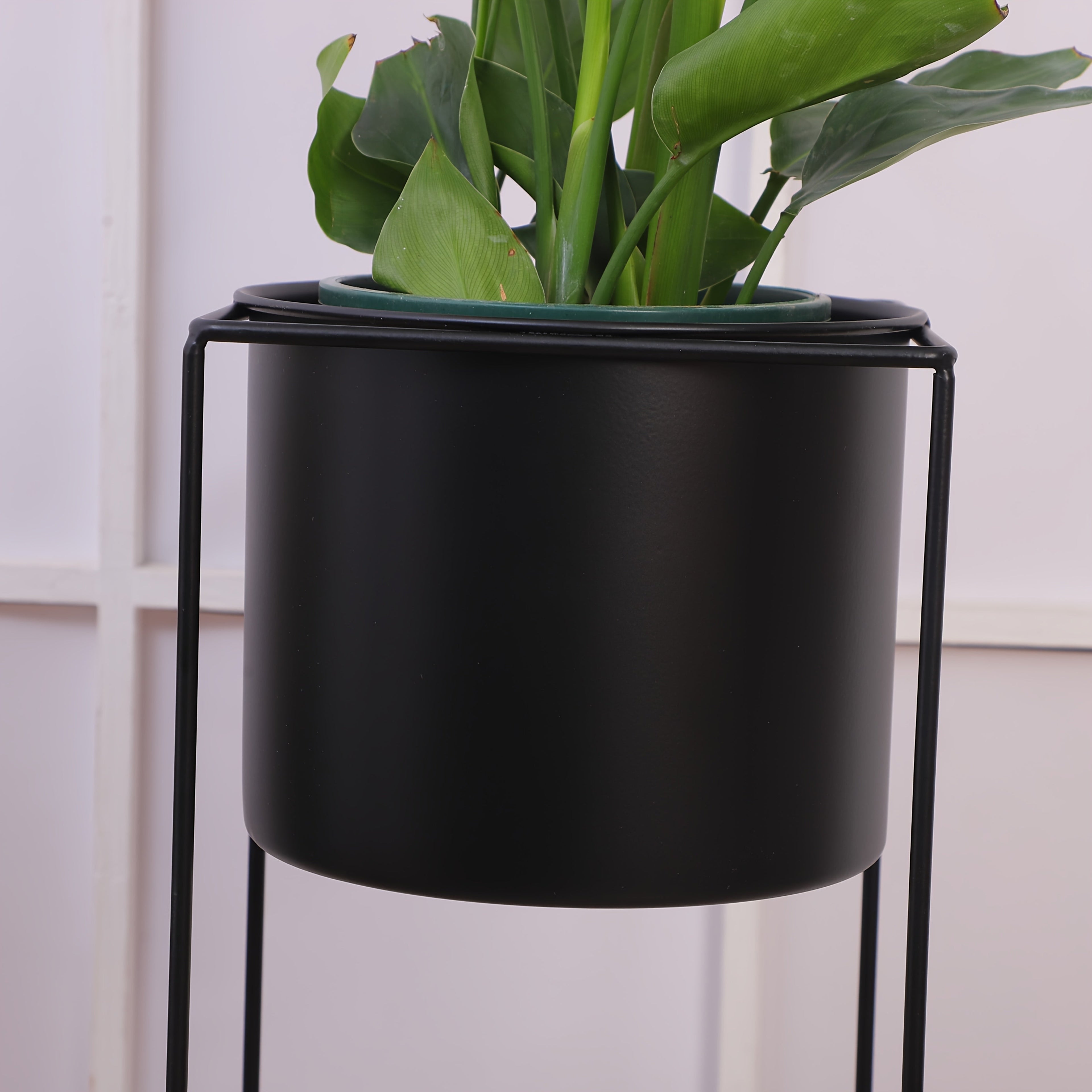 Black Metal Rectangular Plant Stand