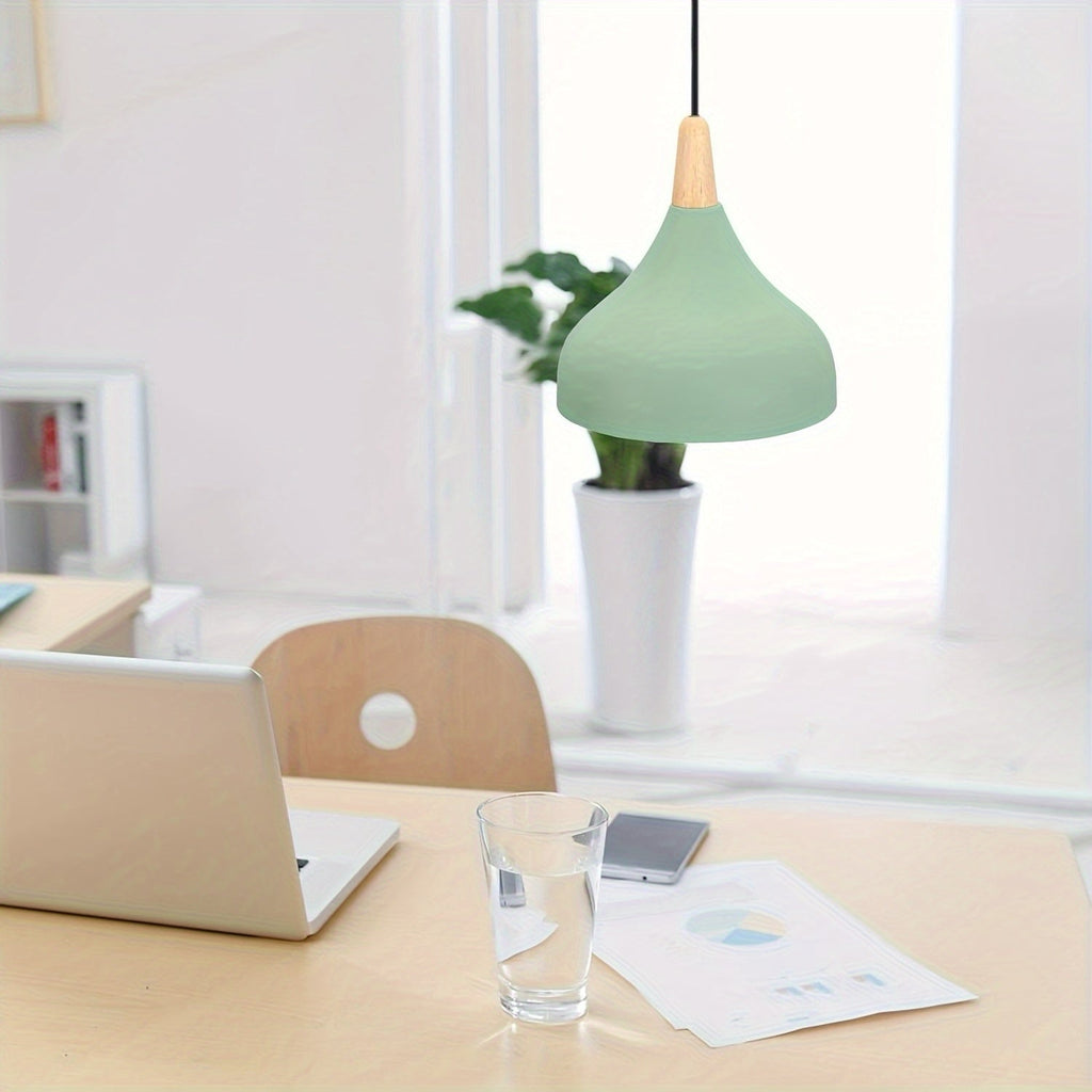 Teardrop Metal & Wood Pendant Light