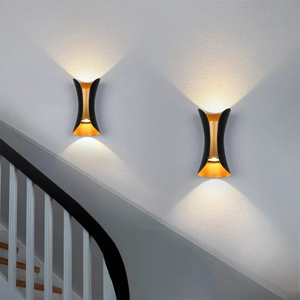 Black & Gold Outdoor Wall Light