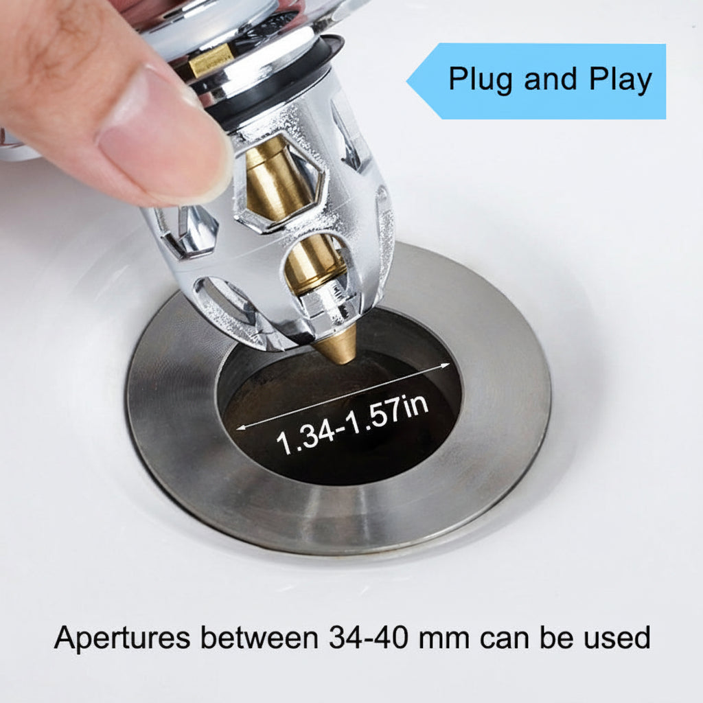 Stainless Anti Clog Pop Up Sink Stopper
