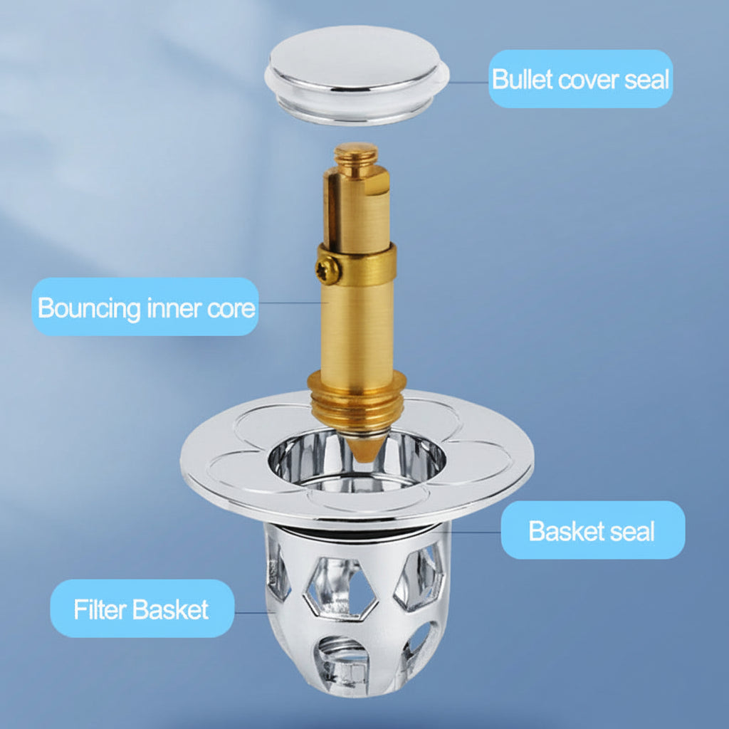 Stainless Anti Clog Pop Up Sink Stopper