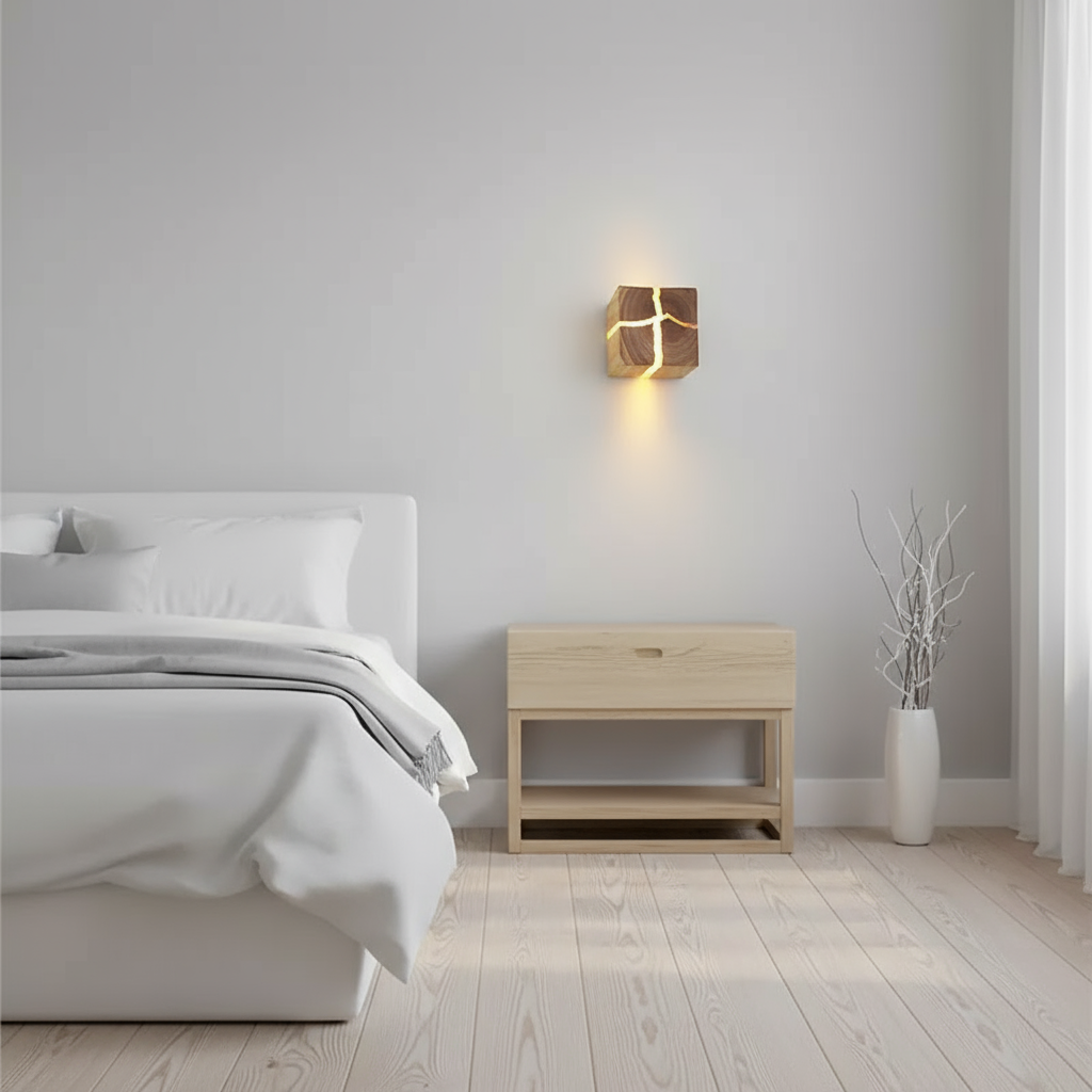 WoodAura Hand-Carved Wall Light