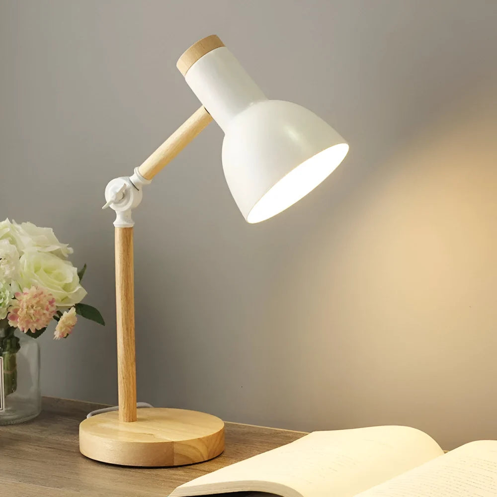 Nordic Adjustable Wooden Desk Lamp