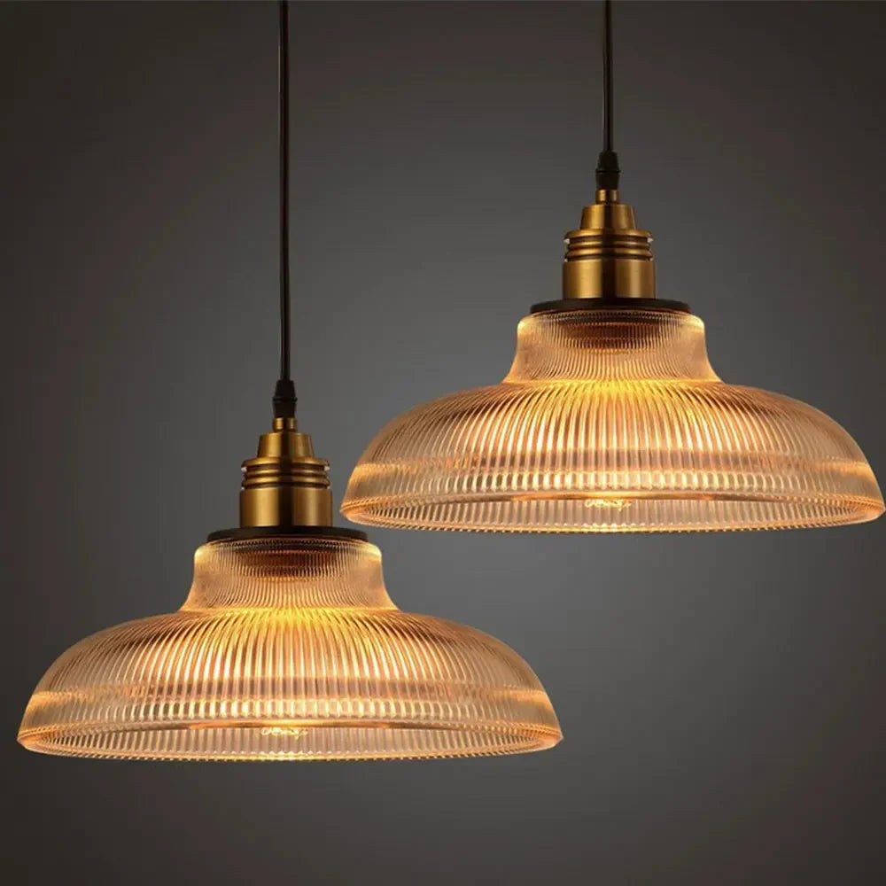LumiVibe Ribbed Glass Pendant