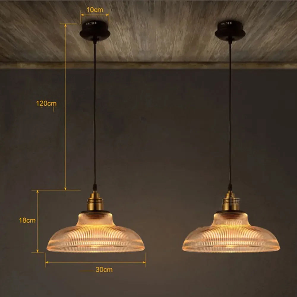 LumiVibe Ribbed Glass Pendant