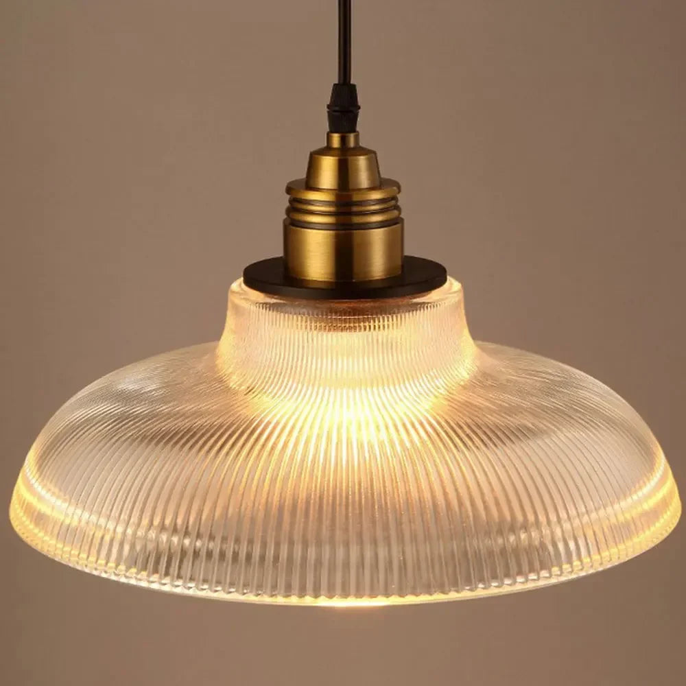 LumiVibe Ribbed Glass Pendant