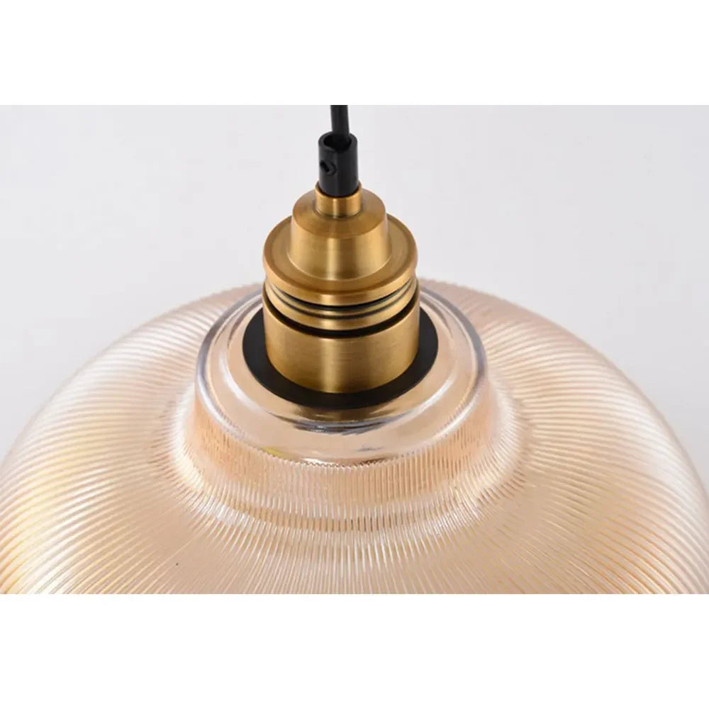 LumiVibe Ribbed Glass Pendant