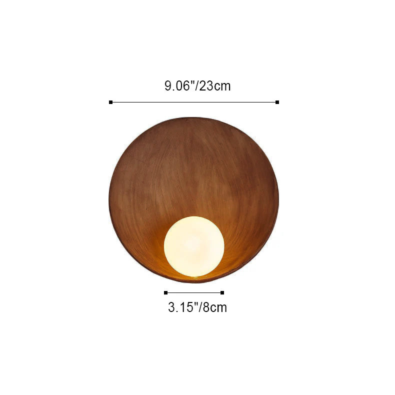 Round Resin & Iron Wall Sconce
