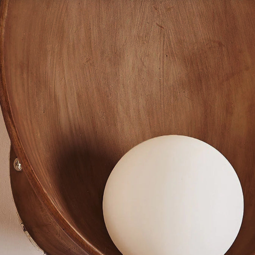Round Resin & Iron Wall Sconce