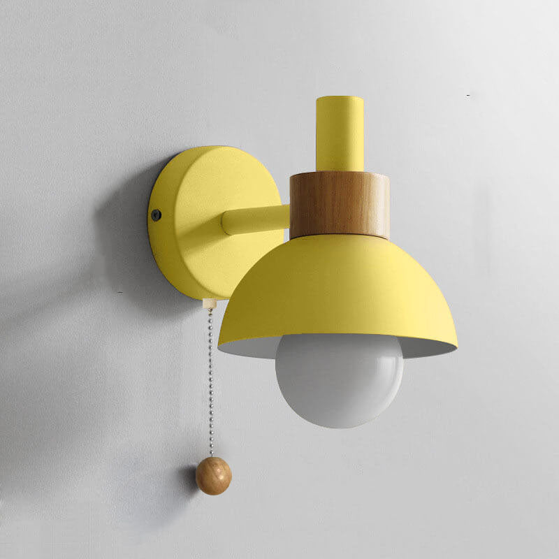 Nordic Wood Pull-Switch Wall Lamp
