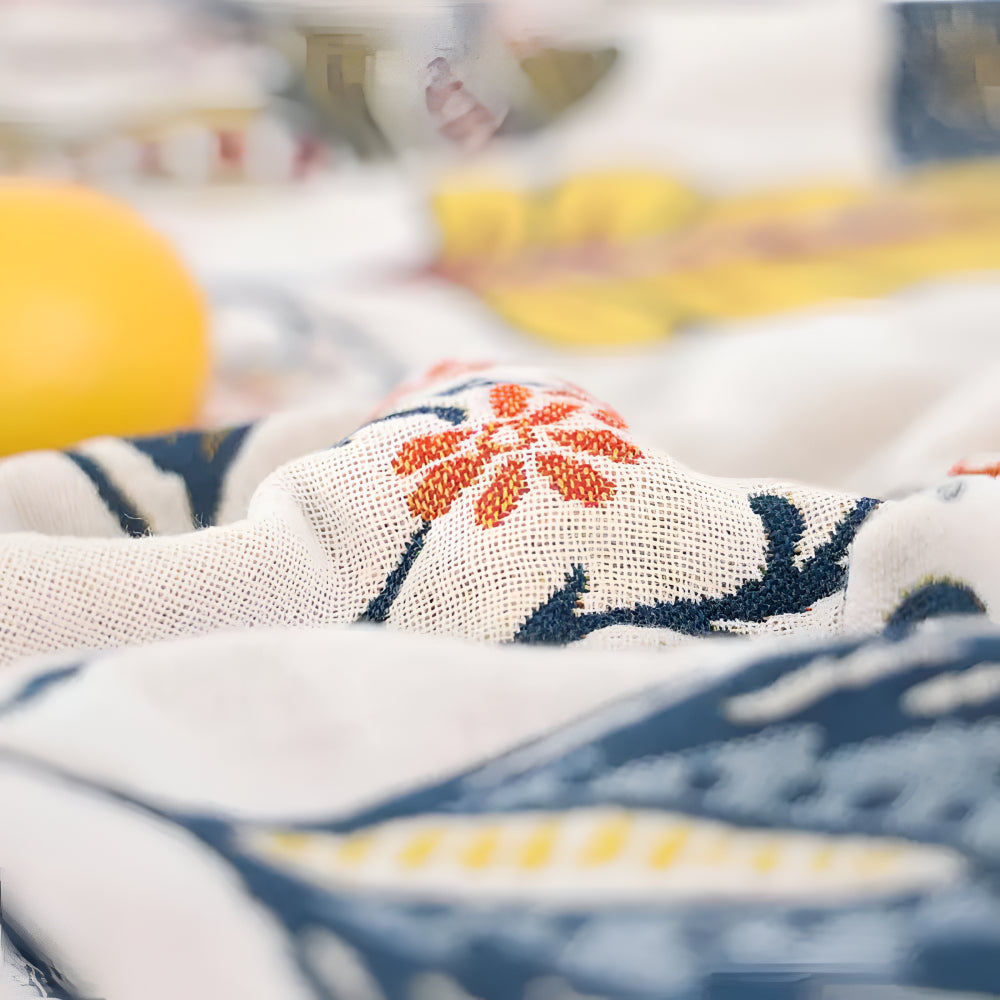 Reversible Floral Tassel Throw Blanket