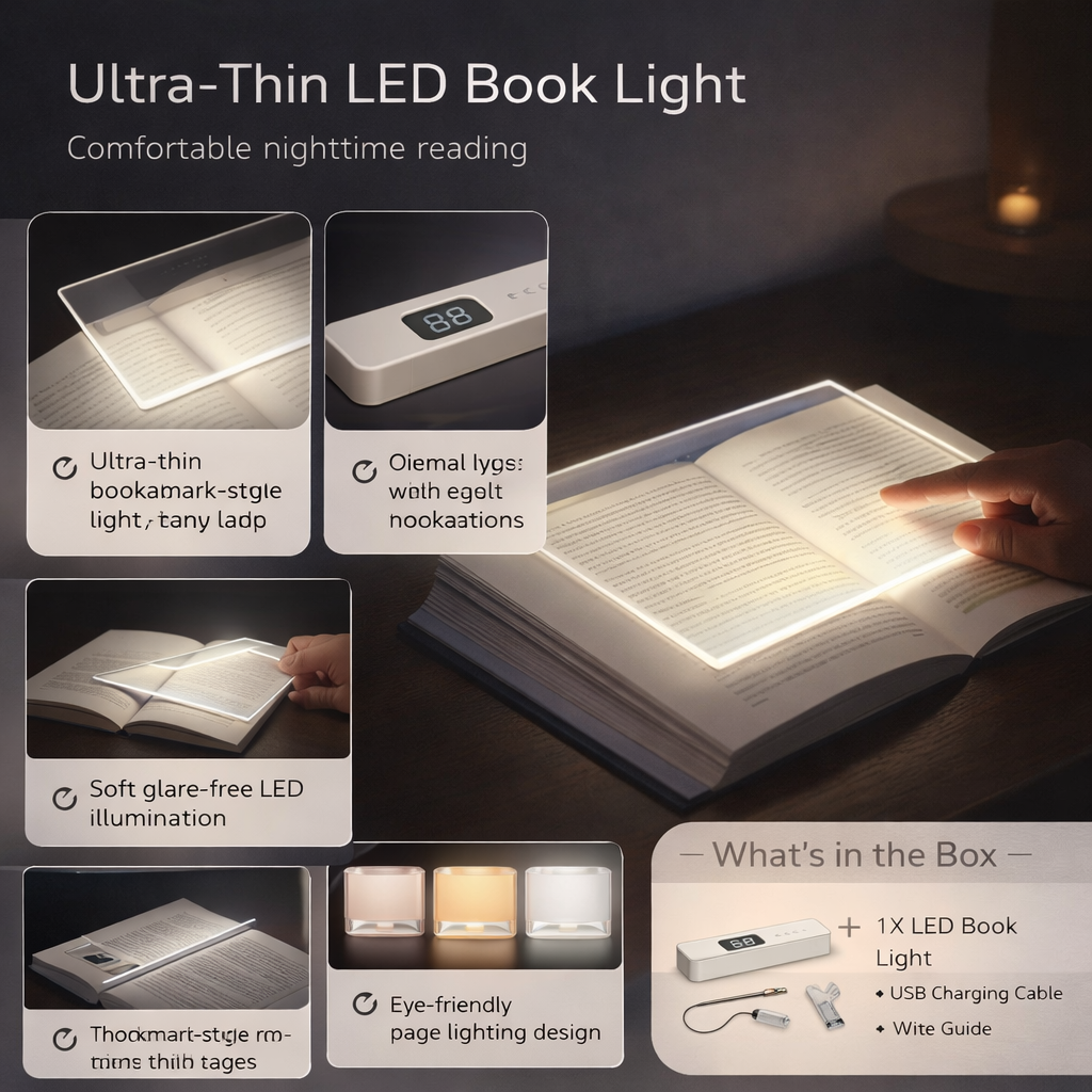Ultra Thin Rechargeable LED Book Light