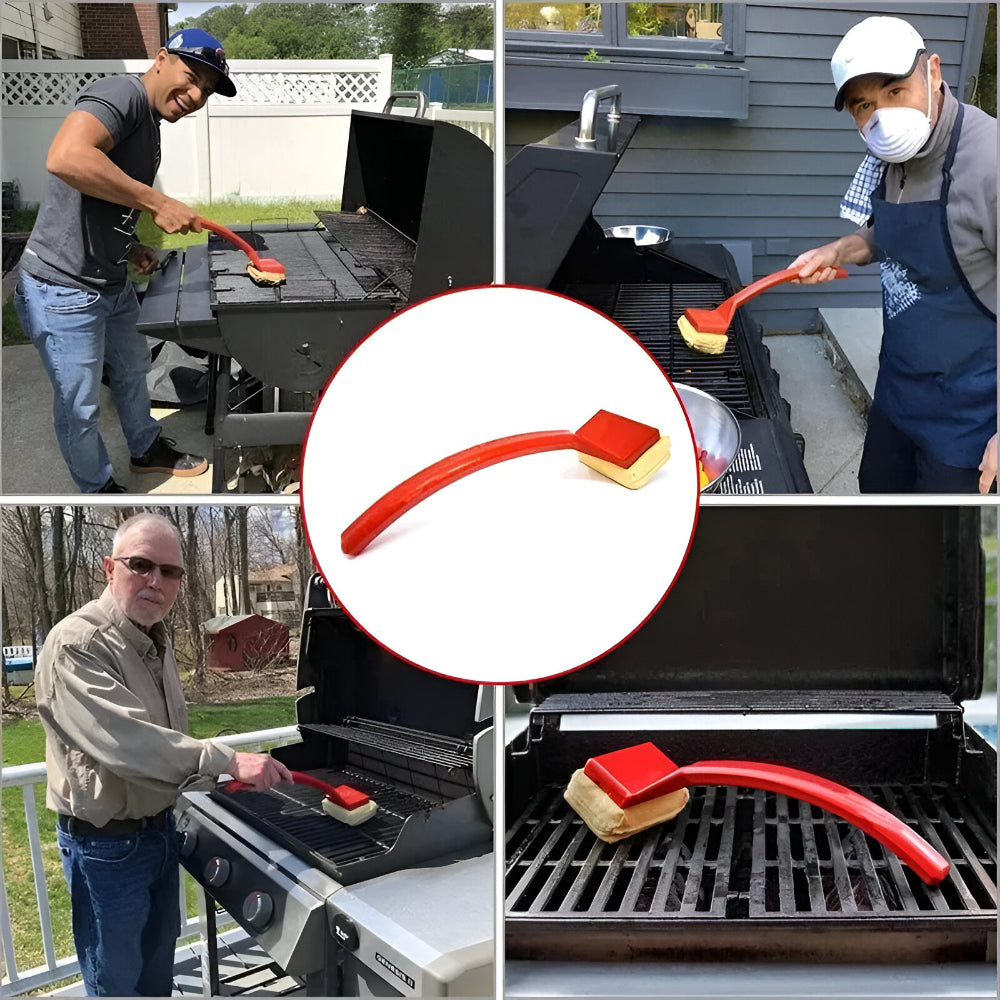 Grill Cleaning Brush Steam Scrub Tool Long Handle Design - Image 4