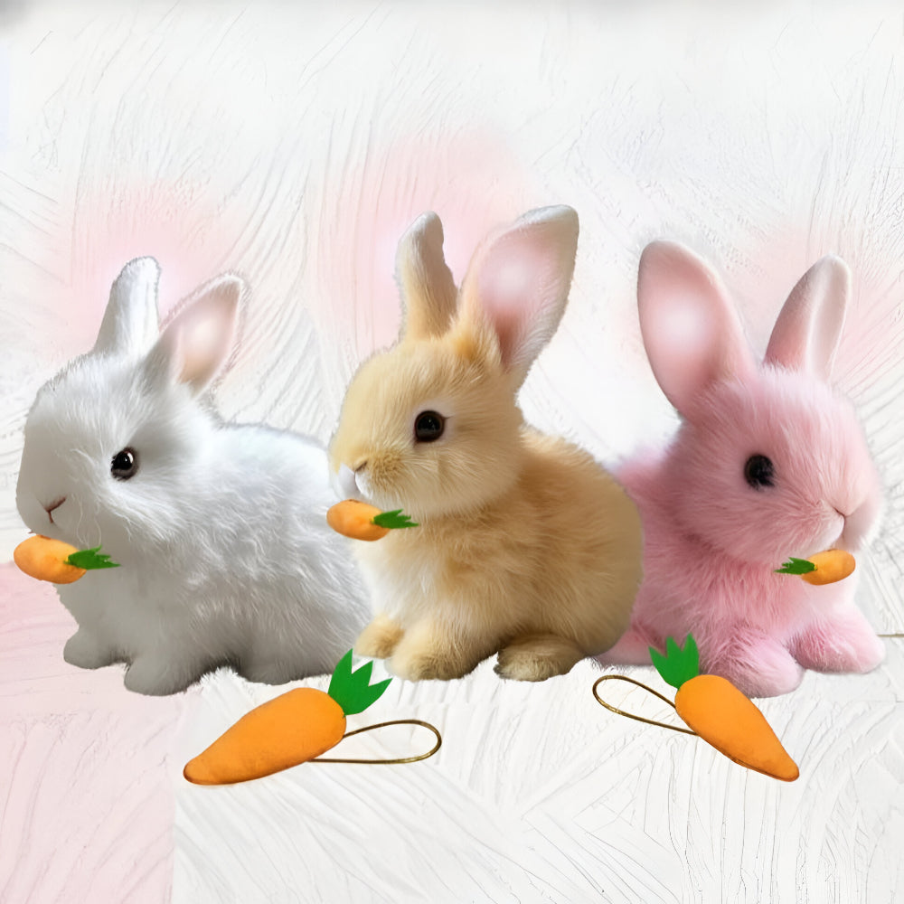 Lifelike Sitting Bunny Figurine Decor