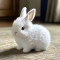 Lifelike Sitting Bunny Figurine Decor