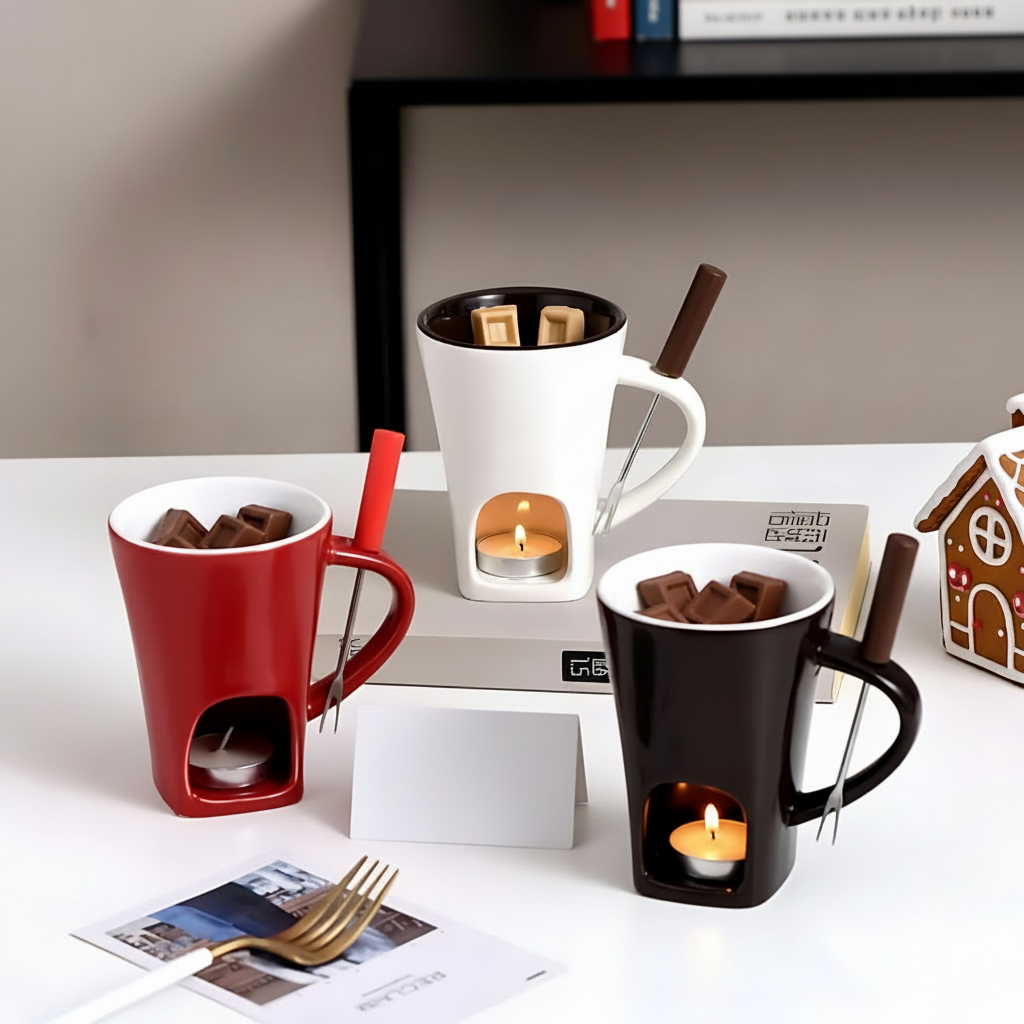 Ceramic Candle Heated Fondue Set