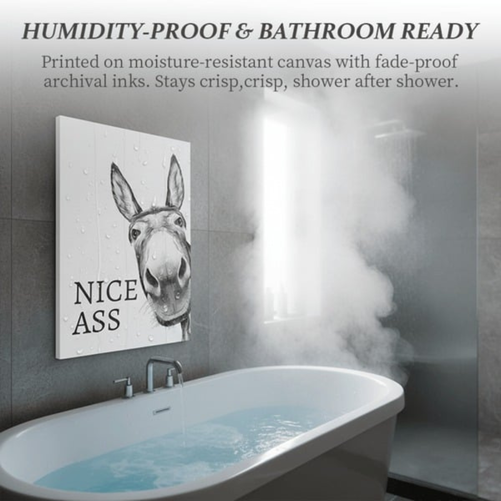 Funny Farmhouse Bathroom Canvas Art