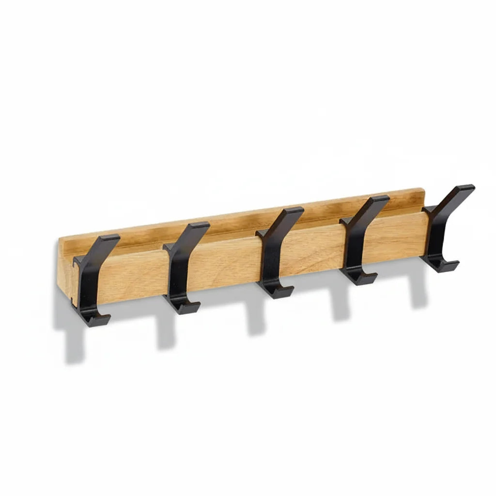 Scandinavian Wood Hook Entryway Rack